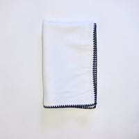 Black blanket stitch pillow case: Pair