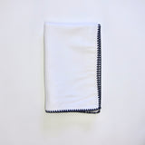 Black blanket stitch pillow case: Pair