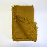 Mustard cotton throw